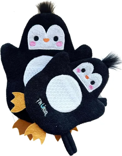 Miniatura 10 de TruKid BubbleGlove, guantes de baño de esponja, marioneta de mano para niños y niños, esponja de baño y guante de toalla para bebés para niños