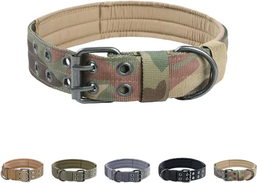 Miniatura 11 de EXCELLENT ELITE SPANKER Collar militar para perro de 1.5 pulgadas de ancho, anillo en D de metal ajustable y hebilla para perros medianos y grandes