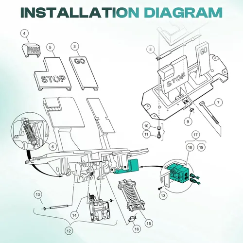 Miniatura 6 de Kit de conversión Drive-up de sensor de aceleración de carrito de golf a MCOR para Club Car Precedent Electric 2009-2011 con grupo de pedales de 2ª