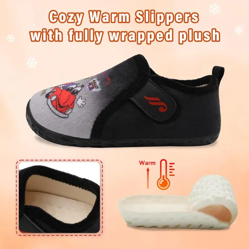 Miniatura 4 de JIASUQI Pantuflas mullidas para niños pequeños, zapatos cálidos para la casa para niños y niñas