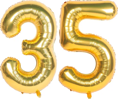 Miniatura 95 de Globos de helio de 40 pulgadas con dígitos dorados para fiesta de cumpleaños., Número 0, 40 pulgadas, número 0 oro 7