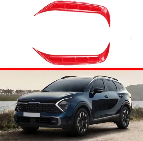 Miniatura 3 de Cubierta de cejas para luz antiniebla delantera apta para Kia Sportage NQ5 2023 2024 Lámpara antiniebla delantera Accesorios de coche 2 unids rojo