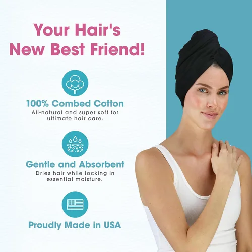 Miniatura 2 de Hair RePear Toalla de algodón antiencrespamiento para el cabello que mejora el cabello natural sano, rizado rizado ondulado o liso, todo