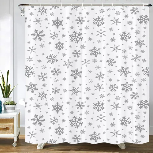 Miniatura 7 de SPXUBZ - Cortina de ducha azul con diseño de bosque, invierno navideño, montaña con niebla, naturaleza, impermeable, decoración de baño, tela