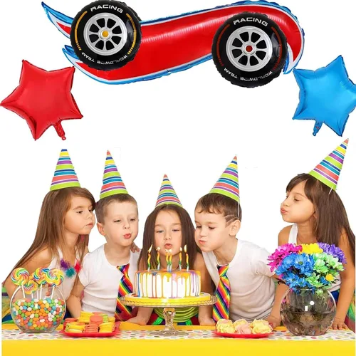 Miniatura 7 de 6 globos temáticos de autos calientes/decoración de fiesta de cumpleaños para baby shower