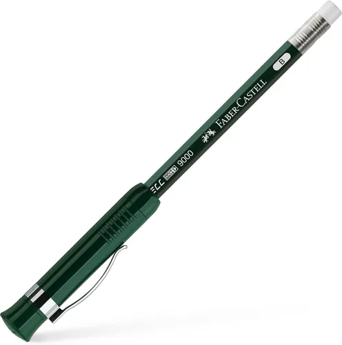Miniatura 3 de Faber-Castell Perfect Pencil Castell 9000 en caja de regalo - Lápiz #2 con sacapuntas incorporado y extensor Escribe, afila, borra y protege
