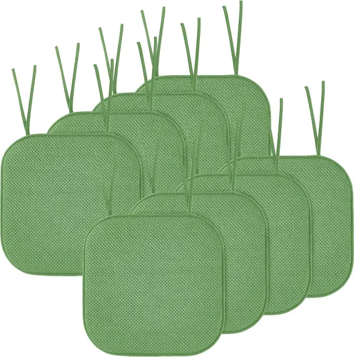 Miniatura 43 de Elegant Comfort Fundas de cojín para silla con lazos y parte trasera de goma antideslizante, espuma viscoelástica gruesa, almohadilla de cojín