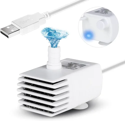 PETNF Bomba de repuesto para fuente de agua para gatos con luz LED, compatible con fuente de agua transparente de 3 L/101 onzas, bomba de agua para