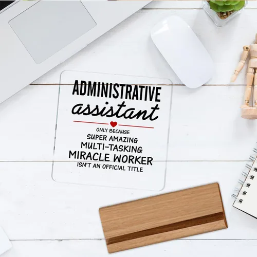 Miniatura 5 de Regalos de asistente administrativo, regalos de agradecimiento para secretaria, letrero decorativo de escritorio transparente, letrero acrílico