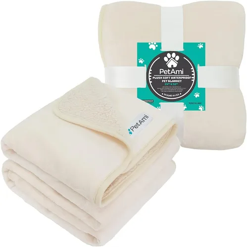Miniatura 8 de PETAMI Manta impermeable de forro polar Sherpa para gatos y perros, color beige, talla S