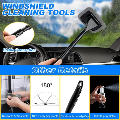 Miniatura 3 de Kit de limpieza para auto de 41 piezas Kit de limpieza y detalle interior con aspiradora de mano de alta potencia, cubo plegable, herramienta