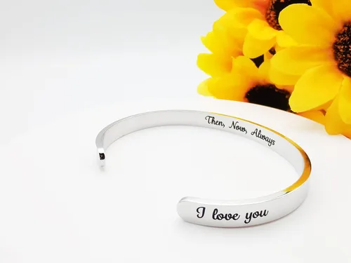 Miniatura 48 de Pulseras inspiradoras para mujer, joyería de acero inoxidable, con refranes, pulsera motivacional con mensaje oculto, pulseras grabadas para mejor