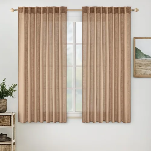 Miniatura 87 de MIULEE Cortinas de lino blanco de 108 pulgadas de largo para dormitorio, sala de estar, cortinas de ventana con textura de lino suave y grueso, Lino