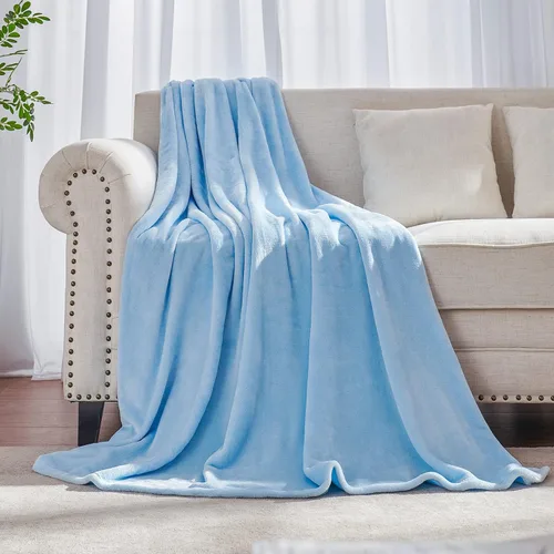 Miniatura 9 de Manta blanca de Navidad súper suave y acogedora para sofá o cama. Manta de microfibra de felpa ligera, 50x60 pulgadas Blanco