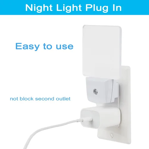 Miniatura 4 de Paquete de 2 luces nocturnas LED enchufables de 0.5 W con sensor de atardecer a amanecer, color azul