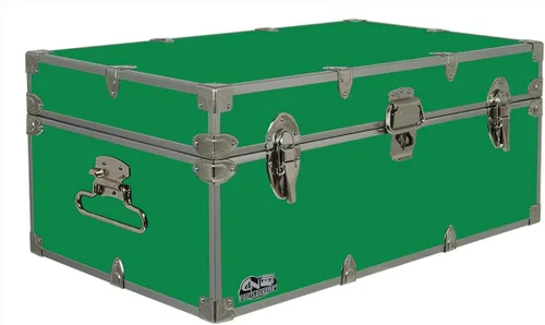 Miniatura 14 de C&N Footlockers - Baúl Happy Camper de tamaño completo - Tronco de campamento de verano #1 - Fabricado en los Estados Unidos - Reposapiés de acero
