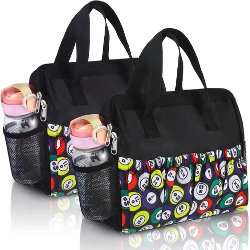 2 bolsas de bingo Dauber con 10 bolsillos, bolsa de bingo de gran capacidad, asa y cremallera, estuche de transporte de viaje, bolsa de maquillaje,
