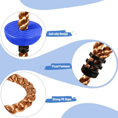 Miniatura 3 de REDCAMP Columpios de cuerda de escalada para árboles, asiento de columpio de disco de plástico resistente para niños y adultos con correa