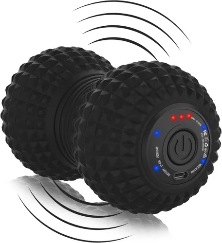 ZeenKind Pelota de Masaje Vibradora en Forma de Maní, Rodillo de Terapia Recargable Ultra Fuerte, Masajeador de Puntos de Activación para Dolor