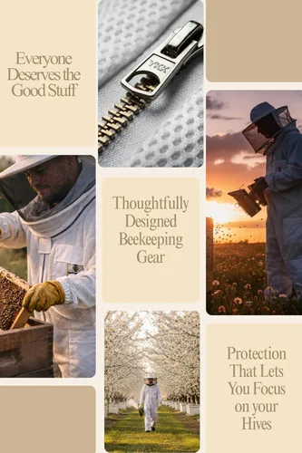 Miniatura 4 de Traje de abeja ventilada de 3 capas para hombres y mujeres, traje protector de apicultura con guantes de abeja y velo de esgrima desmontable