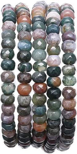 Miniatura 14 de BEADIA Cuentas Facetadas de Piedra Natural Amazonita Rondelle 3x4mm Cuentas Semipreciosas Sueltas para Hacer Joyas 38cm