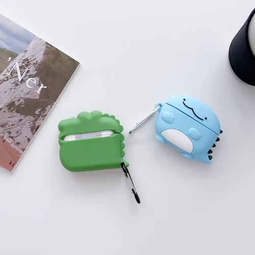 Miniatura 7 de Paquete de 2: funda Lubiogio 3D de cocodrilo + dinosaurio para Airpod Pro, diseño de animales Kawaii de dibujos animados 3D para niños