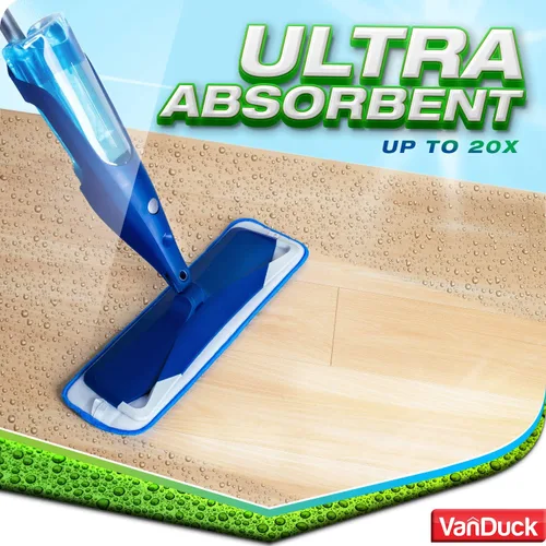 Miniatura 7 de VanDuck Almohadillas de limpieza de microfibra compatibles con trapeadores Bona de 18 pulgadas (paquete de 3) Almohadillas de limpieza de pisos