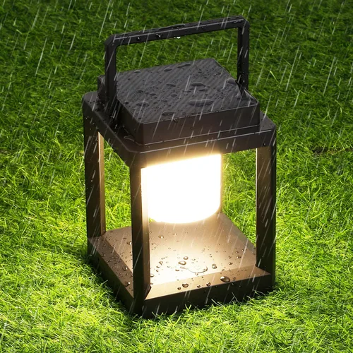Miniatura 8 de DAKAFUL Lámpara de mesa para exteriores, lámparas LED para mesita de noche, faroles solares colgantes al aire libre para patio, impermeable, lámpara