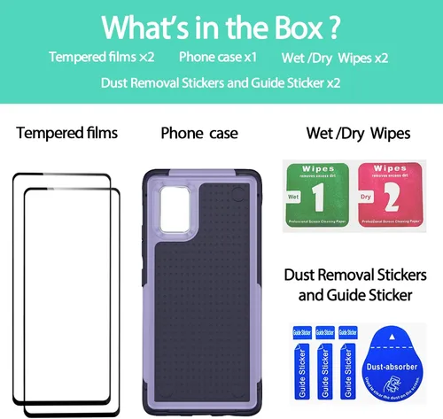 Miniatura 350 de Jeylly Compatible con Samsung Galaxy A22 5G Funda, Funda Samsung A22 5G con 2pcs protectores de pantalla de vidrio templado