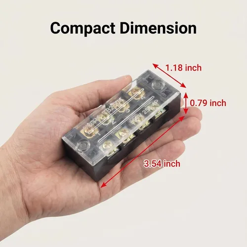 Miniatura 2 de URBEST® Tira de terminales de tornillo cubierto de doble fila 4 posiciones 600 V 25 A