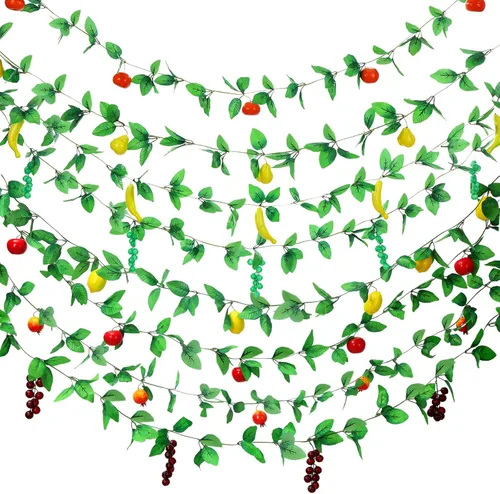 8 piezas de decoración de Sukkah frutas colgantes para Sucot, decoraciones de frutas de manzana Etrog para fiestas judías (estilo fresco)