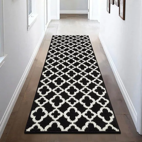 Miniatura 28 de U'Artlines Alfombra de pasillo larga para pasillo de 2 x 8 pies, antideslizante, alfombra de piso de cocina, patrón geométrico beige, lavable a