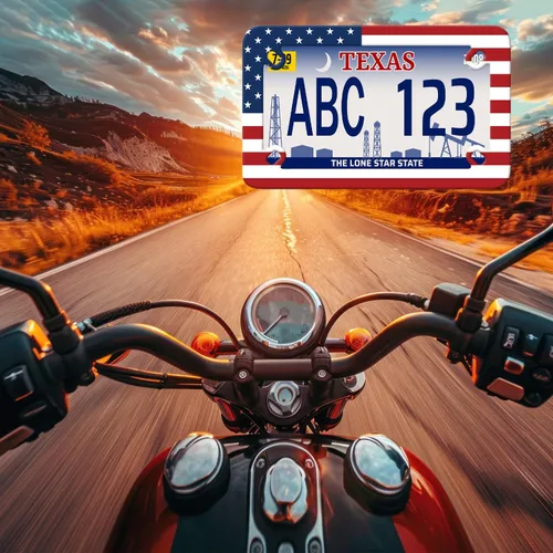 Miniatura 7 de Marco de matrícula para motocicleta con bandera de Estados Unidos, portaplaca de acero inoxidable negro, accesorio para motocicleta con bandera