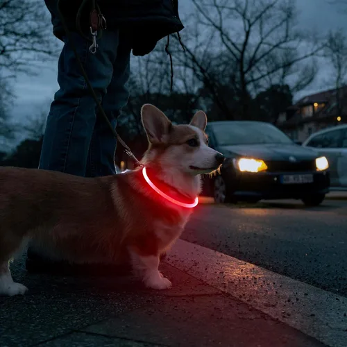 Miniatura 6 de Collar de perro LED Higo - Collares de perro con luz recargable por USB, collar LED para perros con flash DIY para paseos nocturnos de tus perros