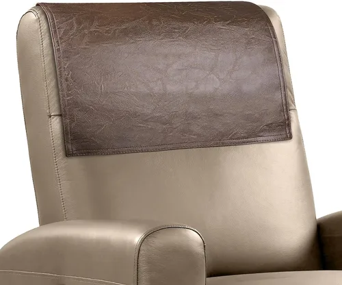 Miniatura 15 de Funda para reposacabezas para silla reclinable, protector para reposacabezas de piel sintética con correas elásticas, fundas para reposacabezas