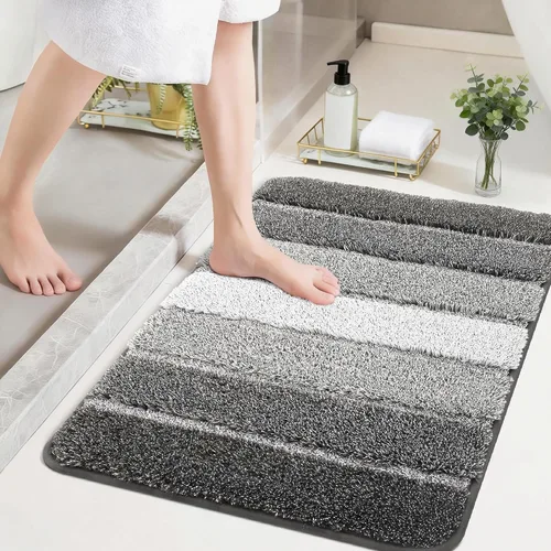 Miniatura 38 de COSY HOMEER Alfombras de baño de 24 x 17 pulgadas, ultra suaves y absorbentes, con respaldo de TPR antideslizante, lavable a máquina, alfombra Beige