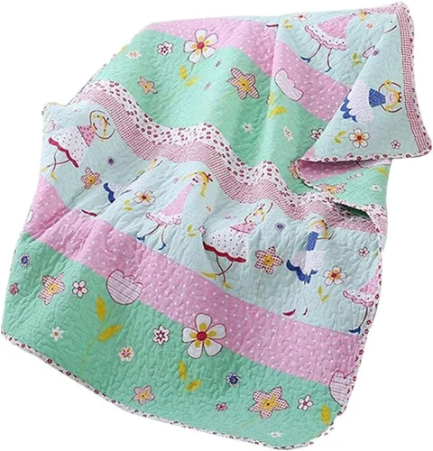 Miniatura 12 de ABREEZE Colcha de colcha para niños, niñas y niños, regalo de cama 100% algodón natural, 43 x 51 pulgadas, tren azul