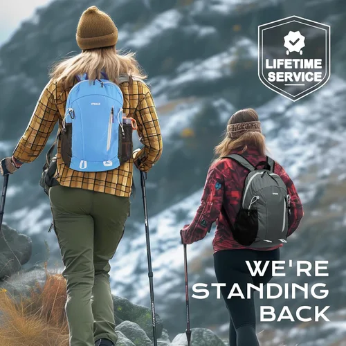 Miniatura 6 de VPBAGE Mochila de senderismo resistente al agua de 15L, mochila pequeña de viaje al aire libre, mochila ligera de día con bucles para herramientas