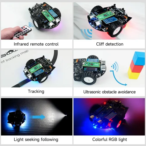 Miniatura 2 de Yahboom Raspberry Pi Pico2 Smart Robot Car Starter Programación Robot Kit DIY MicroPython Electrónica Científica Programación Proyecto Kit