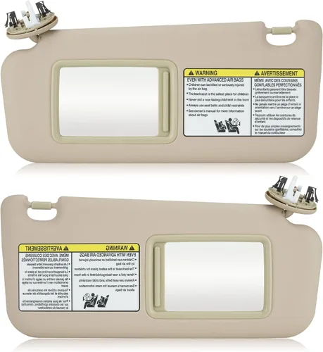 Visera solar izquierda y derecha con luz de tocador para Toyota RAV4 2006-2013, lado del conductor y pasajero, repuesto de visera solar beige