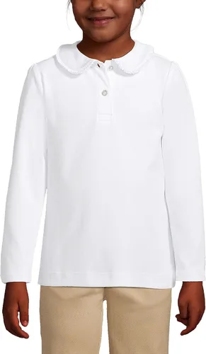 Miniatura 3 de Lands' End Camisa de punto con cuello Peter Pan de manga larga para niñas