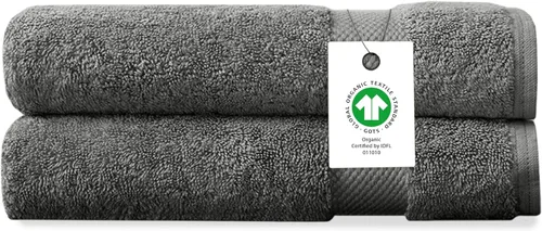 Miniatura 25 de Toalla de baño de felpa de algodón orgánico de lujo Certificado GOTS y OEKO-TEX Toallas de calidad hotelera premium Tecnología Feather Touch
