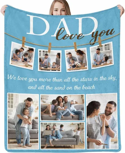 Miniatura 23 de Manta personalizada para papá abuelo, regalo de manta personalizada para el día del padre, manta personalizada con foto para papá, regalo