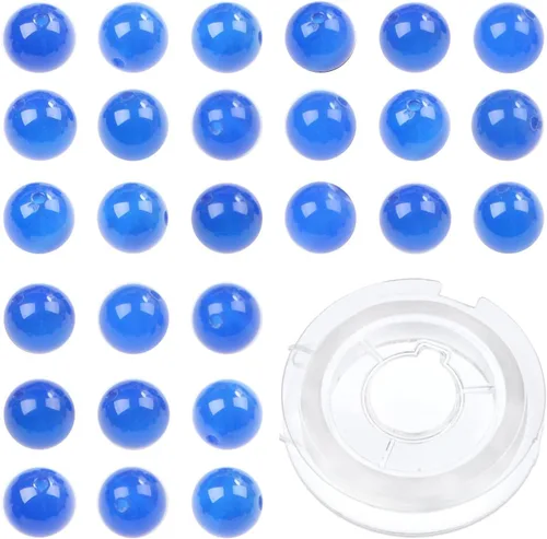 Miniatura 32 de Bymitel - Cuentas redondas de jade blanco natural de 5/32 de pulgada, 210 unidades de piedras preciosas auténticas para bricolaje y fabricación