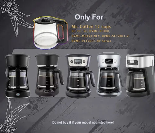 Miniatura 2 de Repuesto de cafetera de 12 tazas compatible con modelos de cafetera Mr. Coffee Maker RF, LM, PC, SC Series BVMC-RF300, BVMC-MSX23-NLY, BVMC-MMX23