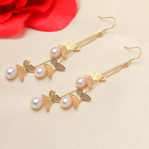 Miniatura 5 de Sonateomber Aretes de cadena larga de oro para mujer, aretes de hilo colgantes de moda, regalo de joyería