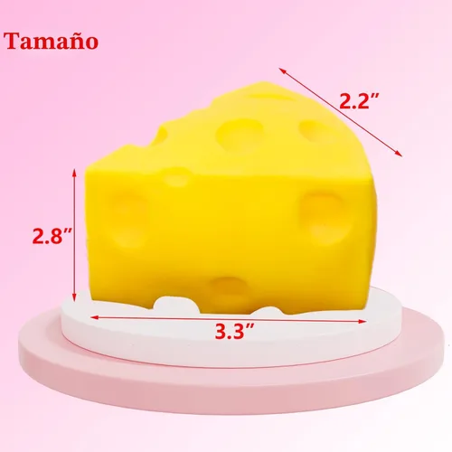 Miniatura 2 de 1 pieza de juguete de queso estrujable para aliviar el estrés, juguete de simulación de queso suave y novedoso, juguete de cumpleaños (queso)