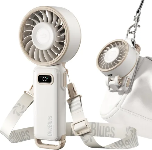 Diveblues Ventilador turbo portátil, ventilador de mano de 100 velocidades con fuerte flujo de aire, ventilador personal plegable 4 en 1 para Paseo