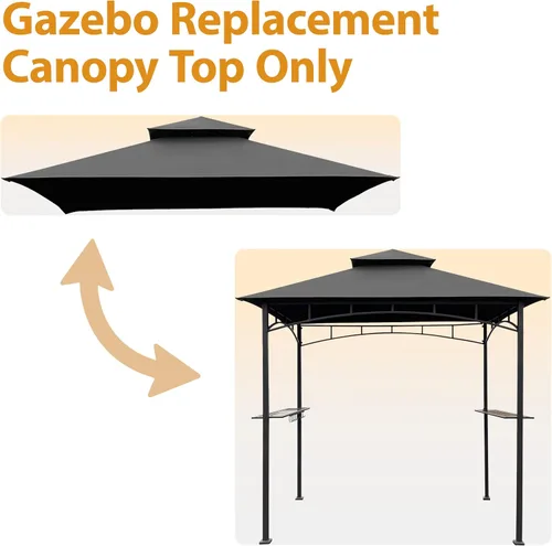Miniatura 5 de Coastshade - Cubierta de repuesto para cenador de parrilla modelo #L-GG001PST-F, toldo de barbacoa de 8x5, solo para cenadores de parrilla (gris)