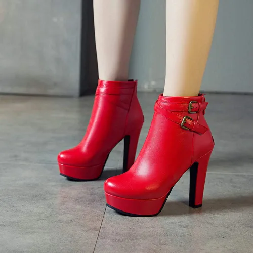 Miniatura 7 de Scaoruki Zapatos de otoño de moda para mujer, botines de tacón de bloque